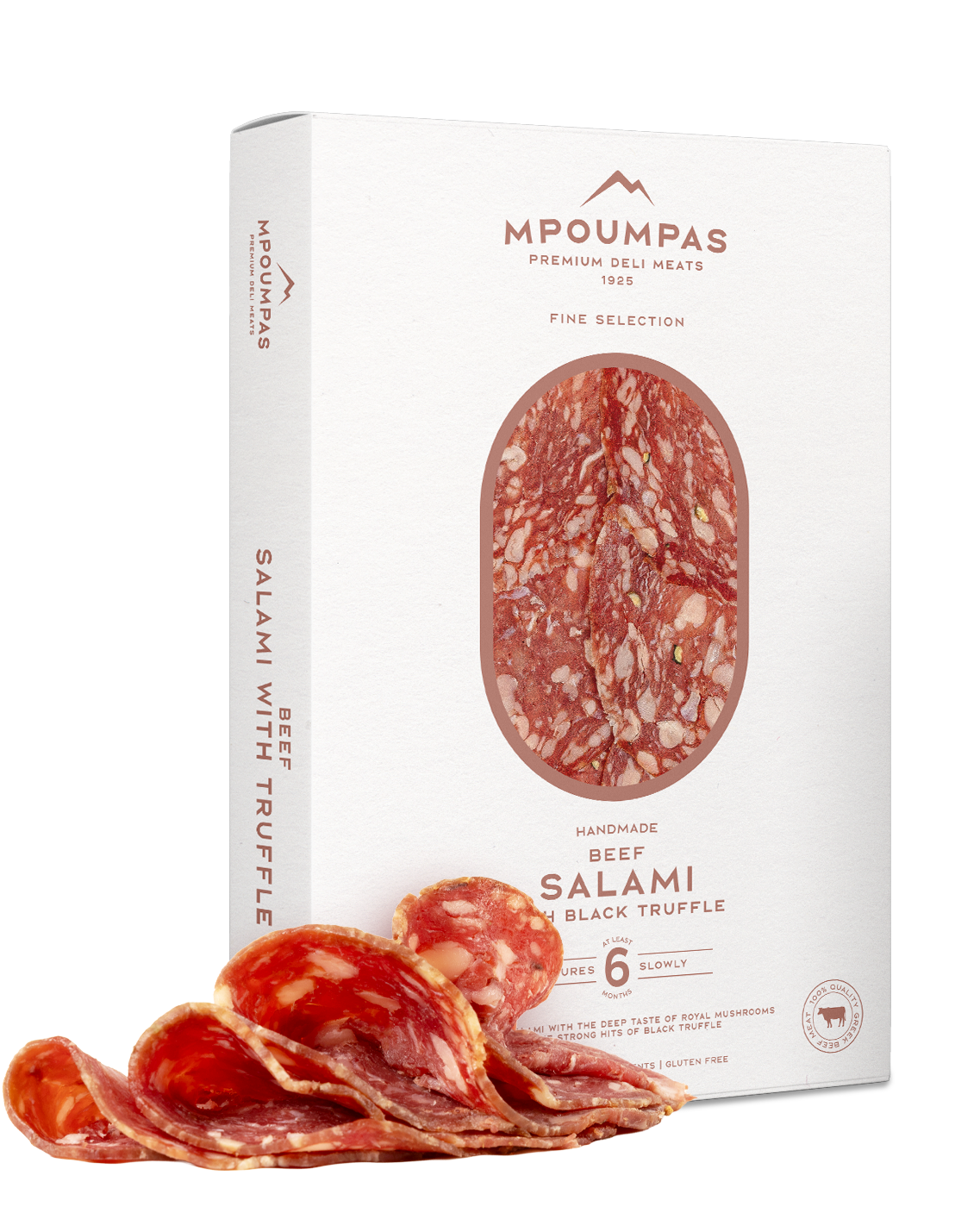 Beef Salami with Black Truffle aged for 6 months, made from Greek free-range beef and infused with truffle aroma