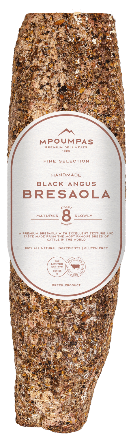 Whole Bresaola Black Angus aged for 8 months, showcasing deep red color and fine marbling, ideal for professional slicing in restaurants, delis, and gourmet food service settings.